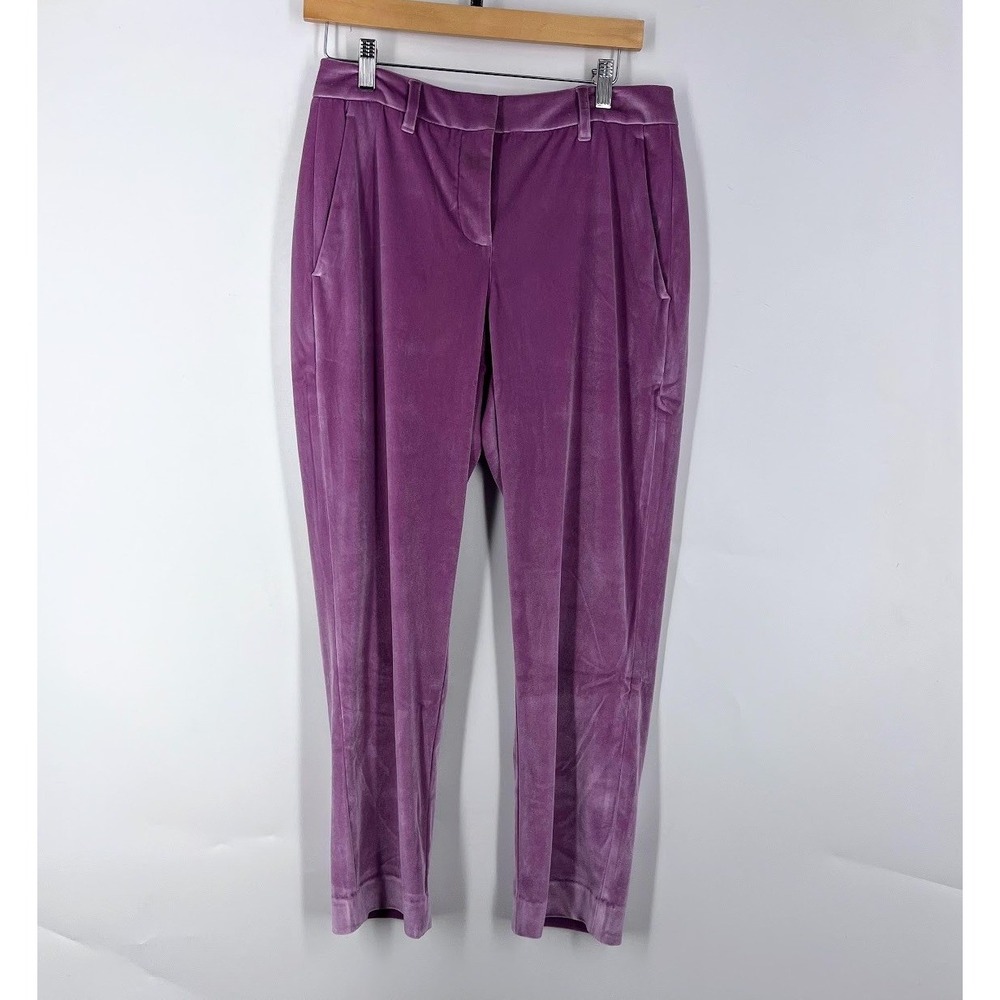 Wildfang Purple The Empower Velvet Slim Crop Pant WP4301/X Womens Size 8
